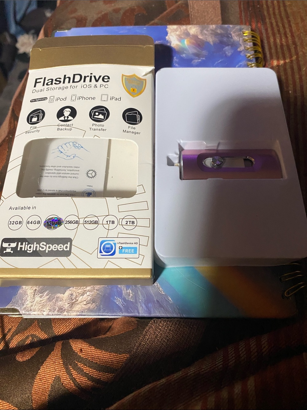 Dual Storage USB for iOS & PC - Purple